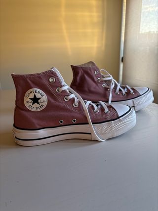 Botas Converse plataforma rosas