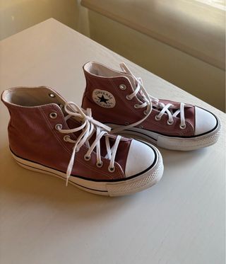 Botas Converse plataforma rosas