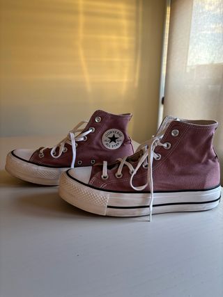 Botas Converse plataforma rosas