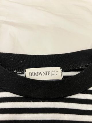 Camiseta Rayas Negra Brownie Talla SM