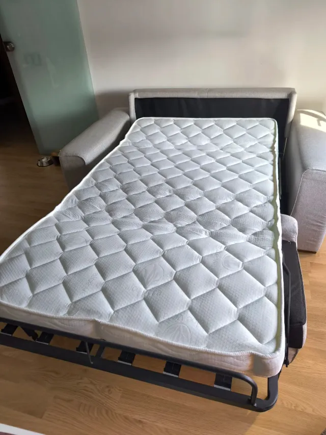 Sofá Cama 1.50 Tela Gris Colchon nuevo