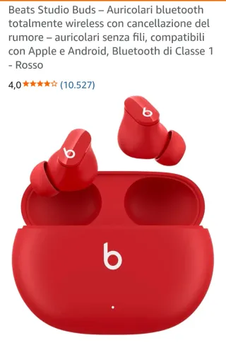 Beats Studio Buds Cuffiette Bluetooth Rosse