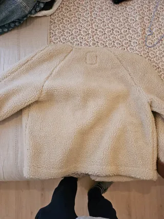 Cazadora borreguito bomber beige y marrón