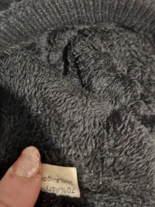 Berretto con angora e interno in ecopelliccia