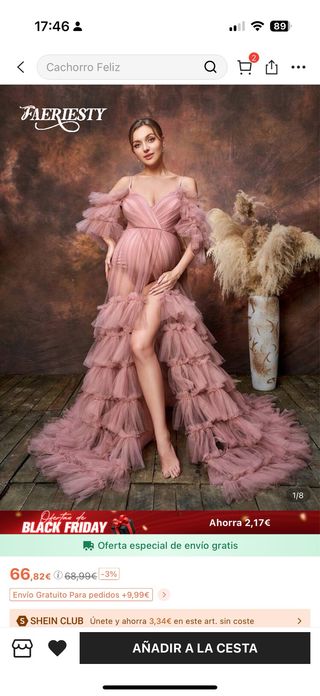 Vestido Maternidad Tul Rosa