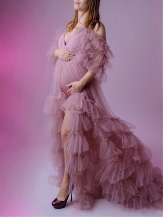 Vestido Maternidad Tul Rosa