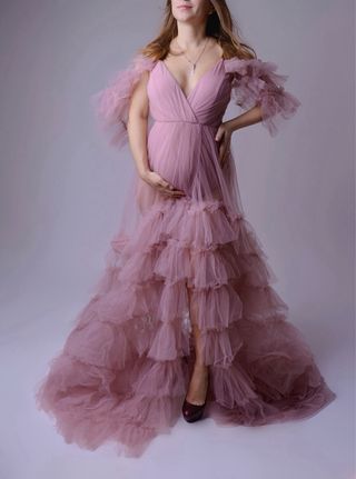Vestido Maternidad Tul Rosa