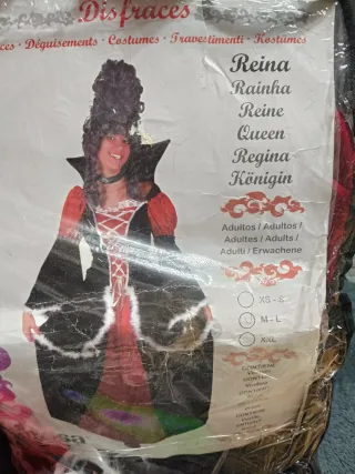 Disfraz Reina Medieval Negro y Rojo