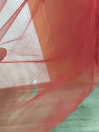 Vestido de fiesta rosa y rojo