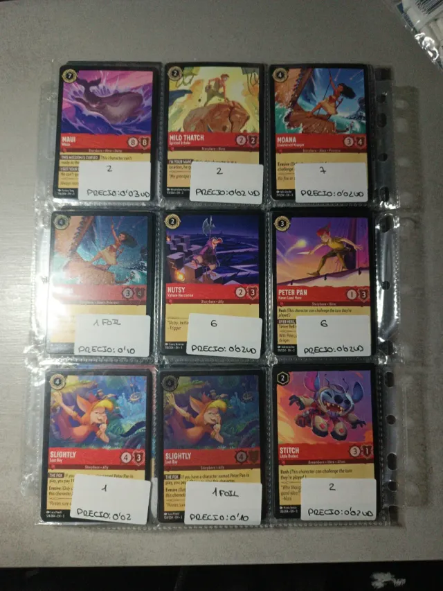 Cartas Lorcana sueltas