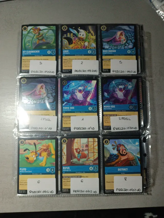 Cartas Lorcana sueltas