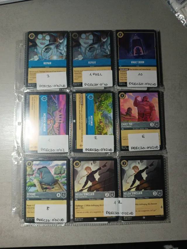 Cartas Lorcana sueltas