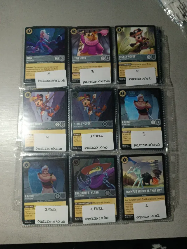 Cartas Lorcana sueltas