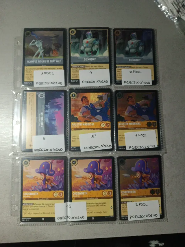 Cartas Lorcana sueltas