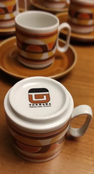 Tazzine caffè Tognana vintage anni 70 (6 pezzi)