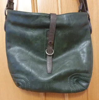 Bolso bandolera piel verde caqui