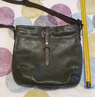 Bolso bandolera piel verde caqui