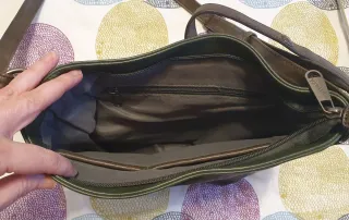 Bolso bandolera piel verde caqui