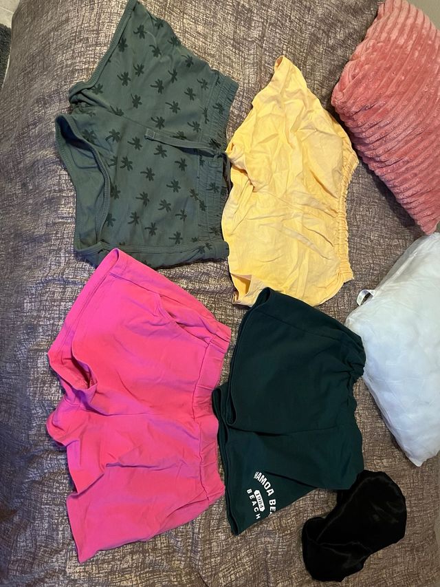 Lote 6 pantalones cortos niña y dos faldas 10-13