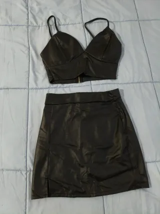 Conjunto Top y Falda Negro Talla S