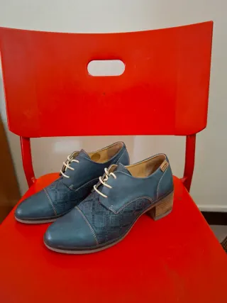 Zapatos Oxford Mujer Pikolinos Azul/Gris
