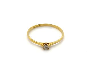 anillo oro 18k con piedra con diamante