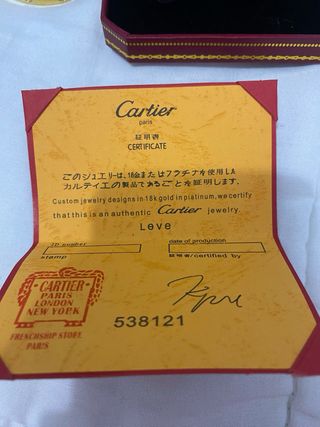 Caja Cartier Roja y Dorada