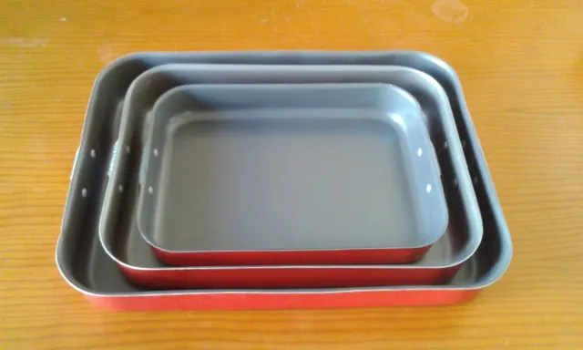Set 3 Teglie da Forno in Alluminio Antiaderenti