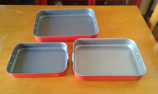 Set 3 Teglie da Forno in Alluminio Antiaderenti