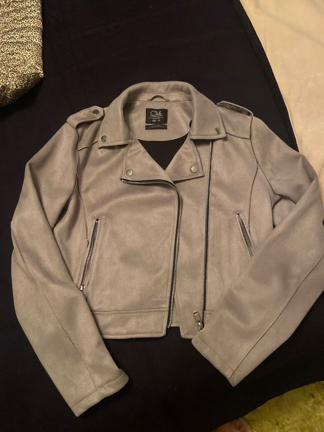 cazadora gris melocoton