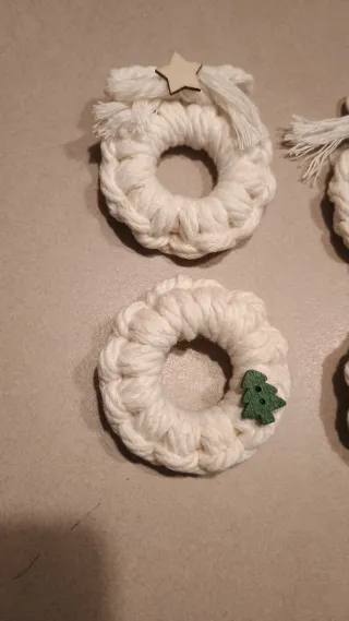 6 Segnaposto Macramè  scritta Auguri/Nome person