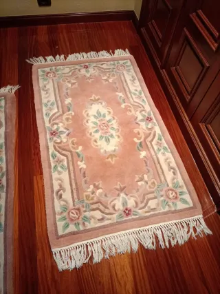 3 Tappeti da camera da letto rosa e beige