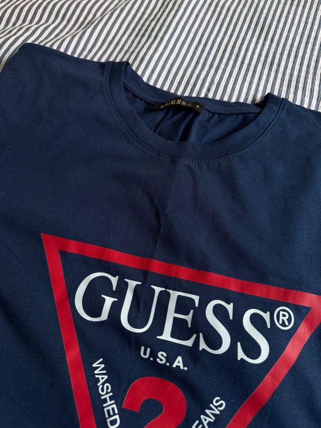 Camiseta Guess Azul Manga Corta