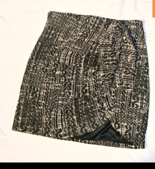 Falda Tweed Drapeada Algodón Talla S