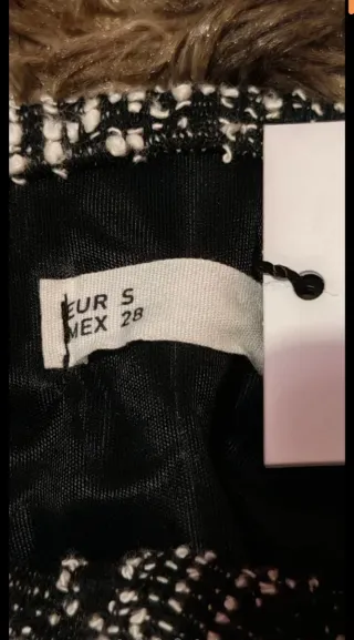 Falda Tweed Drapeada Algodón Talla S