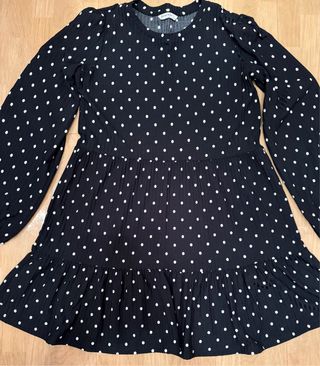 Vestido lunares negro Stradivarius