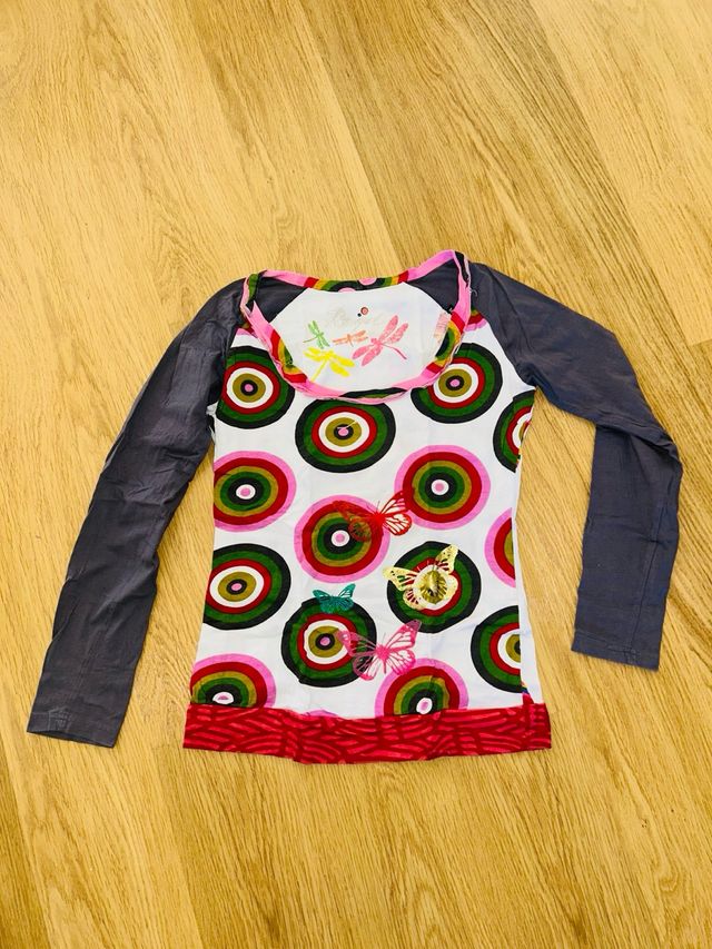Blusa Desigual Multicolor y Gris Manga Larga