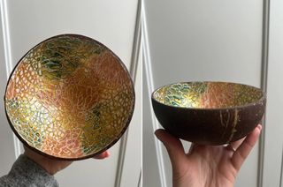 Cuenco decorativo de coco artesanal