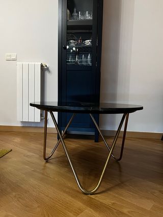 Tavolo rotondo in marmo nero 75 cm