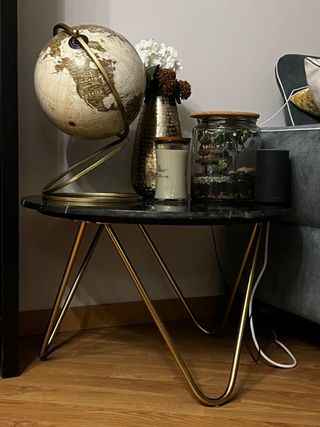 Tavolo rotondo in marmo nero 75 cm