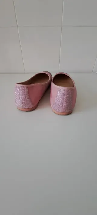 Bailarinas piel rosa glitter talla 38