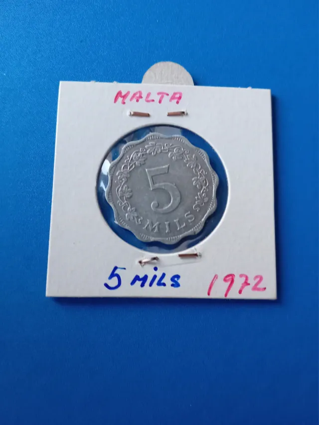 Moneda Malta 5 Mils 1972