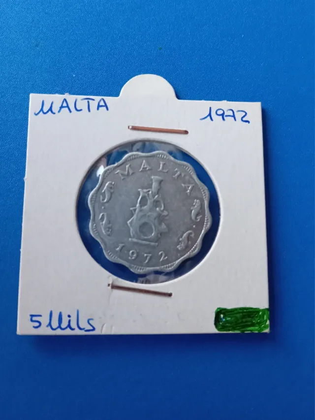 Moneda Malta 5 Mils 1972