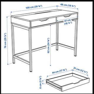 Scrivania e cassettiera IKEA ALEX grigio turchese
