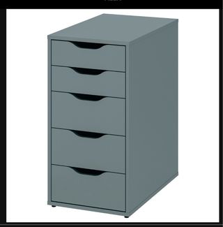 Scrivania e cassettiera IKEA ALEX grigio turchese