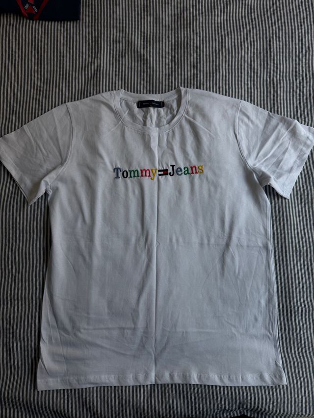 Camiseta Tommy Jeans Blanca Multicolor Talla S