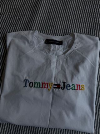 Camiseta Tommy Jeans Blanca Multicolor Talla S
