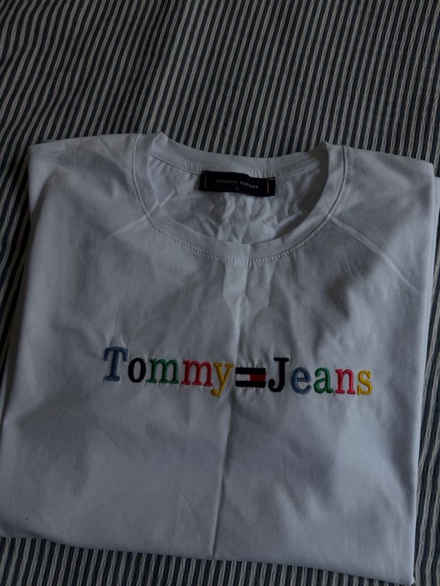 Camiseta Tommy Jeans Blanca Multicolor Talla S