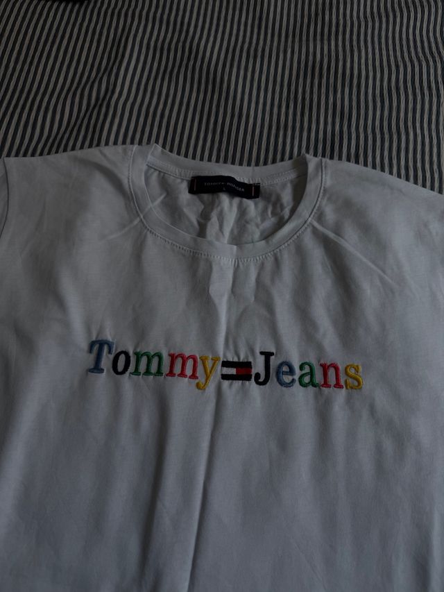 Camiseta Tommy Jeans Blanca Multicolor Talla S