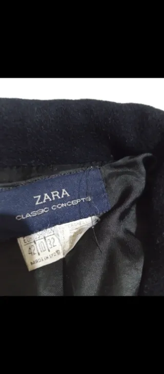 Abrigo largo negro mujer marca Zara Classic